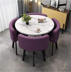Marble Coffee Table Set with Four