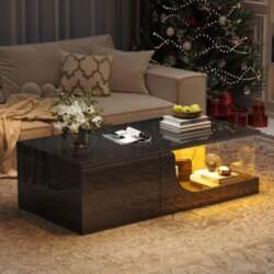Merax Coffee Table with LED Lighting