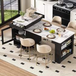 Merax Extendable Dining Table with Wheels