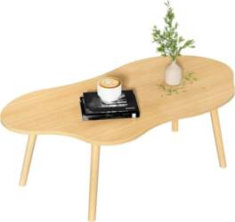 Mid-Century Oval Coffee Table, Modern Cloud