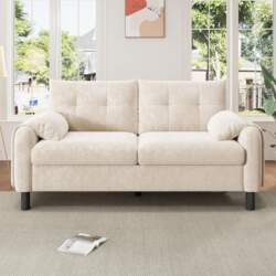 Modern 2 Seater Sofa, Comfortable Upholstered