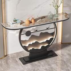 Modern Console Table with Metal Base