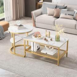 Modern Marble Pattern Gold Metal Frame