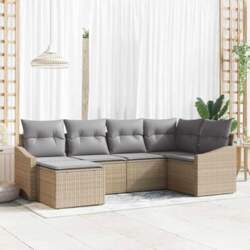 Modulares Gartensofa Set 6 Stück Beige