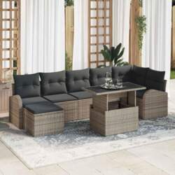 Modulares Gartensofa-Set Grau als Ecksofa-Set mit