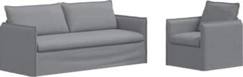 Modulares Wohnzimmer Sofa Set 2er Hellgrau