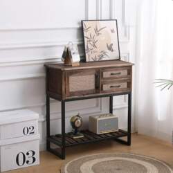 Narrow Solid Wood Console Table -