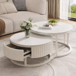 Nested Round Coffee Table Set of