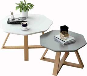 Nesting Polygon End Table, Set of