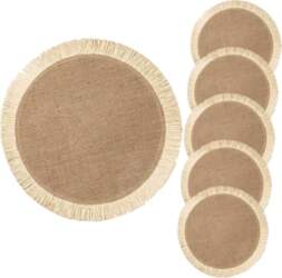 Pack of 6 Round Woven Coasters