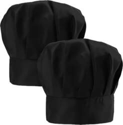 QINERSAW Pack of 2 Black Chef`s
