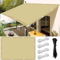 Rectangular sun sail with eyelets, rectangular