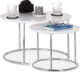 Relaxdays Round Small Coffee Table Matte