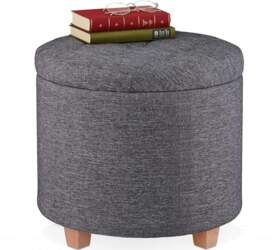 Relaxdays Stool with Storage Space Upholstered