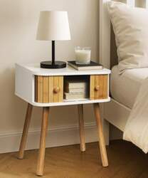 SUMGAR Bedside Table White Bamboo Bedside