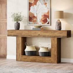 Tribesigns Console Table, 160cm Long, 2-Tier
