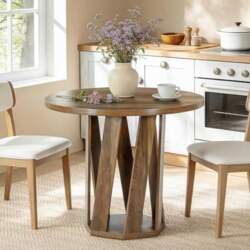 Tribesigns Round Dining Table, 80 cm