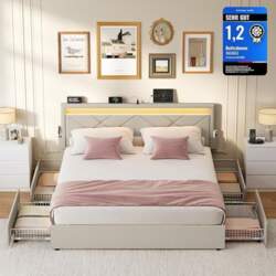 VASAGLE Double Bed Frame, 140 x