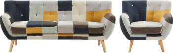 Vente-unique Couchgarnitur 3+1 - Patchwork -