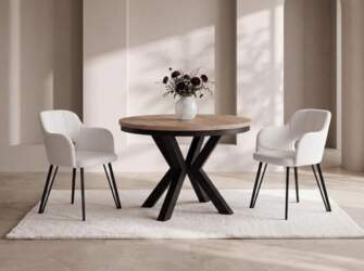 WFL GROUP Round Loft Style Extendable