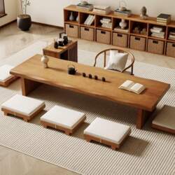 Wooden Coffee Table, Japanese Base, Rectangular