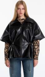 Desigual Poncho Leather Effect Jacket Black