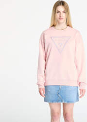 GUESS Ls Triangle Glitter Sweatshirt Pink