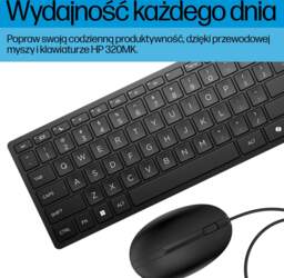 HP Wired Desktop 320MK Mouse and