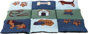 Trixie Patchwork blanket, 80×55 cm, blue/green