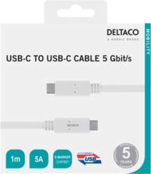 DELTACO USB-C - USB-C cable, 5Gbit/s