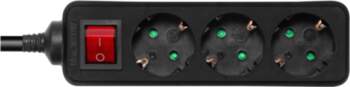 Earthed power strip DELTACO with power