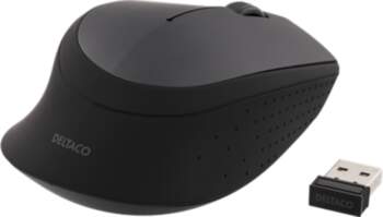 Mouse DELTACO, wireless, 1200 DPI, black