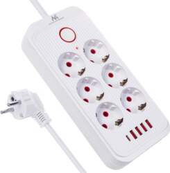 Maclean power strip, 6 socket extension