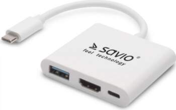 Adapteris Savio USB Type-C - HDMI