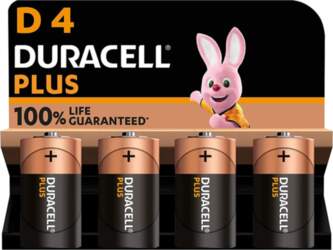 Duracell Plus D, battery (4 pieces