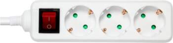 Earthed power strip DELTACO with power