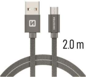 Swissten Textile Quick Charge Universāls Micro
