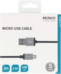 USB Sync/Charging Cable, braided, USB-A ma