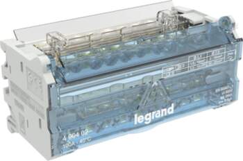 Modular distribution block with staggered bars