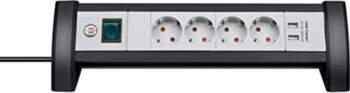 Brennenstuhl Premium-Office-Line, 4-way socket, USB, socket