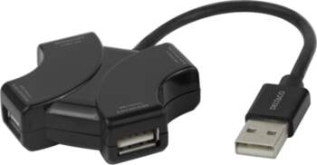 USB-A hub DELTACO, 480 Mbps, 4x