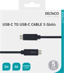 DELTACO USB-C - USB-C cable, 5Gbit/s