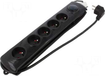 QOLTEC Plug socket strip: protective |