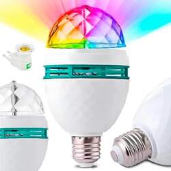 Rotējoša E27 disko lampa ar kontaktligzdas
