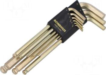 BONDHUS Wrench: hex key-set | spherical