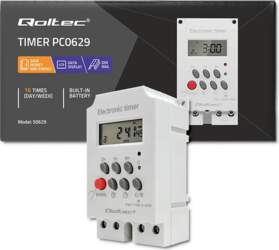 Qoltec Electronic timer PC0629 for DIN