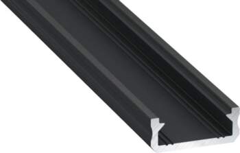 Black, painted surface-mounted LED strip profile