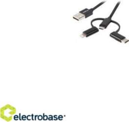 Electro Base LANBERG 3in1 kabelis USB-A(M)