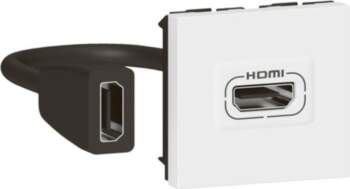 HDMI preterminated socket 2 modules white