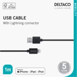 Lightning cable DELTACO USB-A -Lightning, 1m
